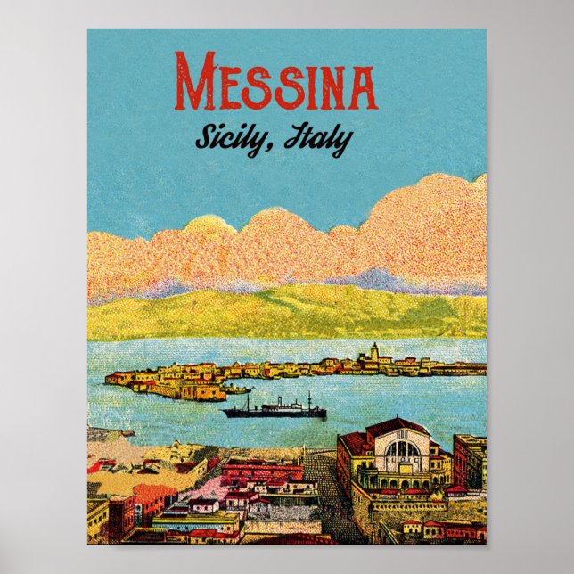 Messina, Sicilien, Italien Poster (Framsidan)