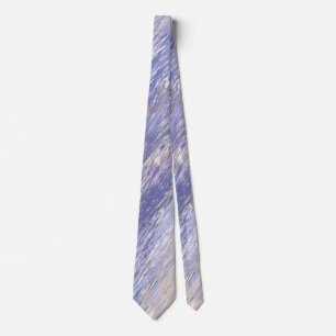 Messy Abstrakt Blue- och Beige Paint Strokes Slips