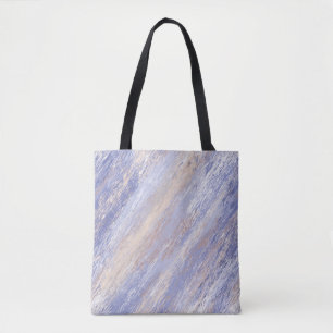 Messy Abstrakt Blue- och Beige Paint Strokes Tygkasse