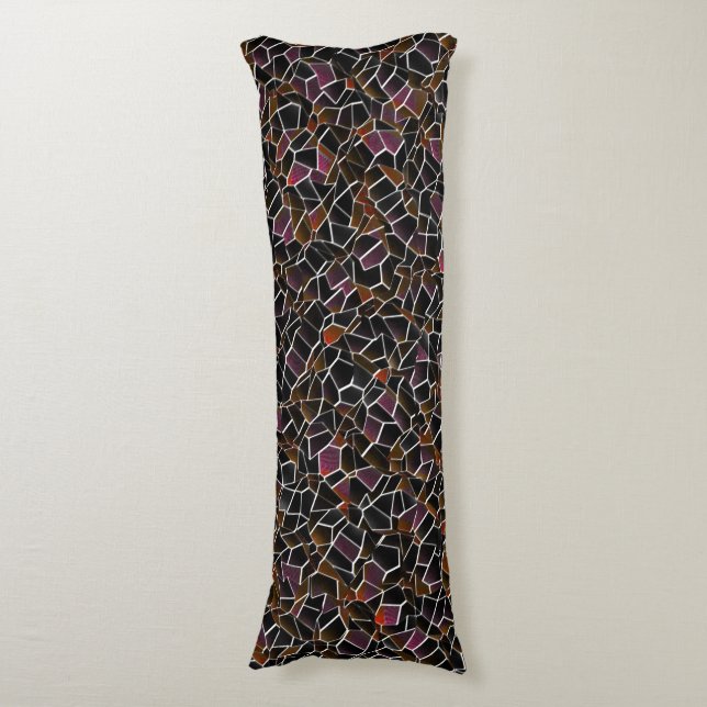 Messy-brun till vin-mosaik oregelbunden över vitt kroppskudde (Framsidan Vertikal)