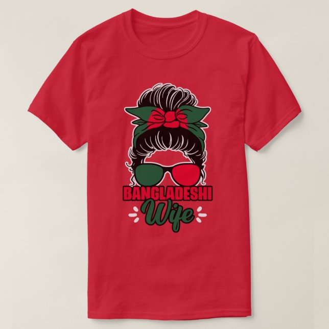 Messy Bun bangladeshi Maka till en bengalisk Bangl T Shirt (Design framsida)