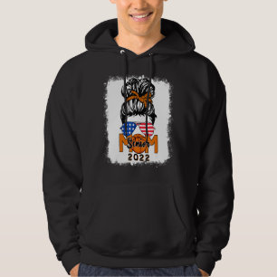 Messy Bun Basketball Senior Mamma 2022 Bleached Hoodie