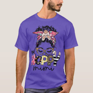 Messy Bun Bunny One Hoppy Mamma Leopard Lycklig Ea T Shirt