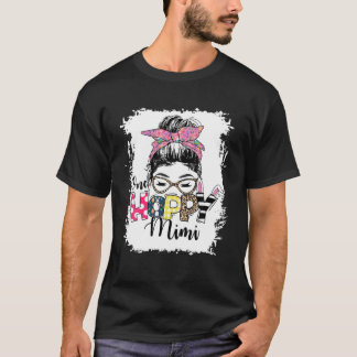 Messy Bun Bunny One Hoppy Mimi Leopard Lycklig Eas T Shirt