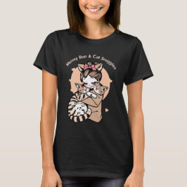 Messy Bun & Cat Snuggles - Cute Cat Mamma T-Shirt