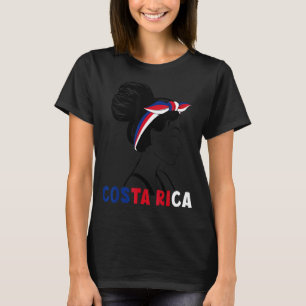 Messy Bun Costa Rica Flagga Costa Rican för flicko T Shirt