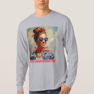 "Messy Bun & Gettin' It done" den 4 juli Anpassnin T Shirt