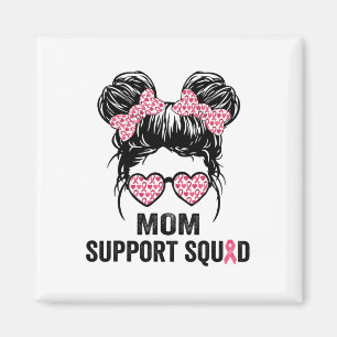 Messy Bun Gles Mamma Support Squad Breast Cancer A Magnet