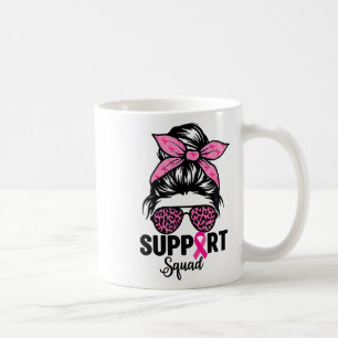 Messy Bun Gles Rosa Support Squad Breast Cancer Aw Kaffemugg