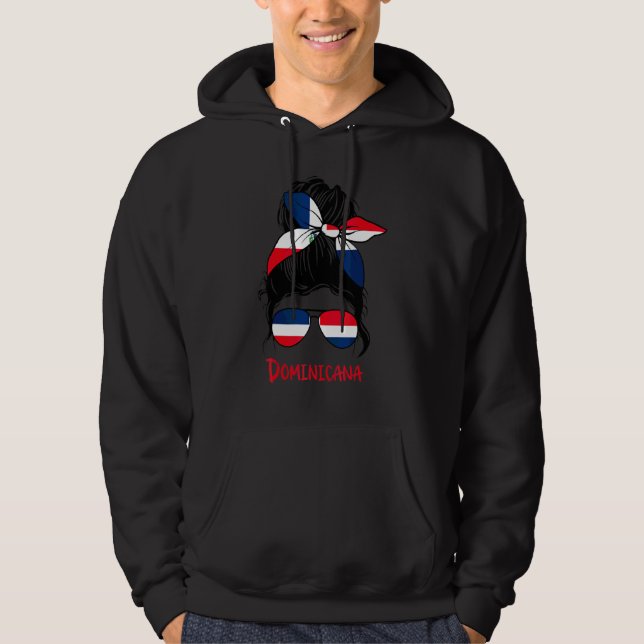 Messy Bun Hair Dominicana Dominican Girl Dominican Hoodie (Framsida)
