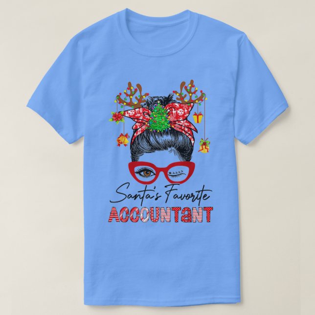 Messy Bun Hair-julträdSantax27s Favorite Ac T Shirt (Design framsida)