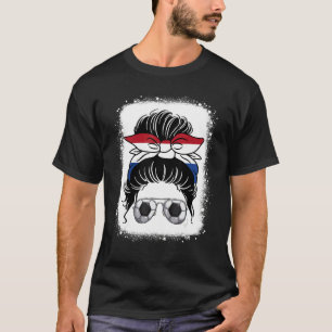 Messy Bun Hair Netherlands Football Team World Soc T Shirt