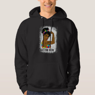 Messy Bun Hair Women Unbryable Autism Mamma Hoodie