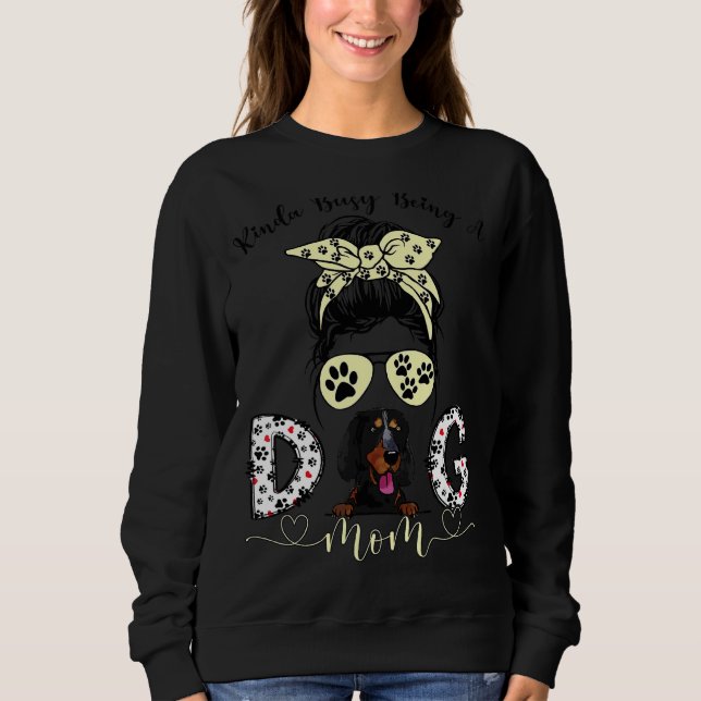 Messy Bun Kinda Busy är en bulgarisk Hund-sce T Shirt (Framsida)