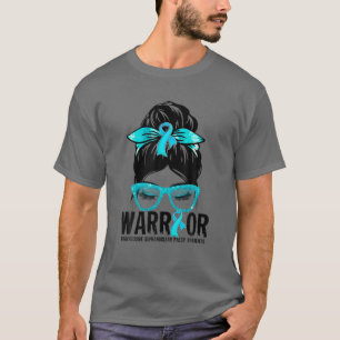 Messy Bun Leopard Teal Ribbon Progressive Supranuc T Shirt