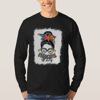 Messy Bun Leopard Tie Dye Principal of Duty Summe T Shirt