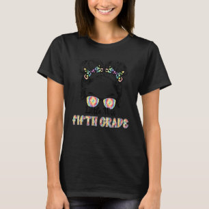 Messy Bun Little Miss 5th Femte Klass tillbaka til T Shirt