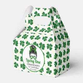 Messy Bun Lucky One 1st Birthday Girl Presentaskar