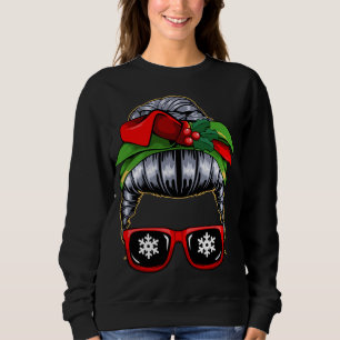 Messy Bun Mamma jul Pajama Cute X-Mas WAN B T Shirt