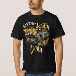 Messy Bun Mamma Sunglasses UTV Offroad SXS Life Ri T Shirt