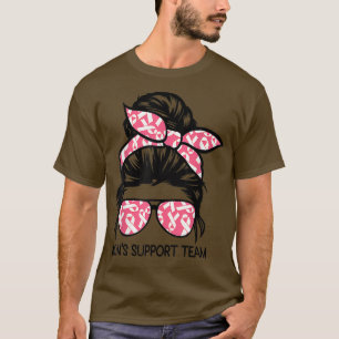 Messy Bun Mammor Support Team Bröstcancer överleva T Shirt