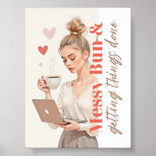 Messy Bun och få Sak klar - Glam Chef Girl Poster (Framsidan)