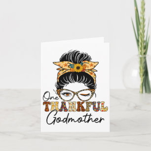 Messy Bun One Thankful Godmor Fall Höst tack Kort