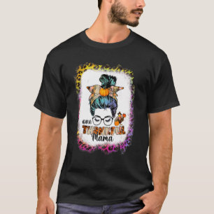 Messy Bun One Thanksgivi (en tacksam Mamma hösten T Shirt