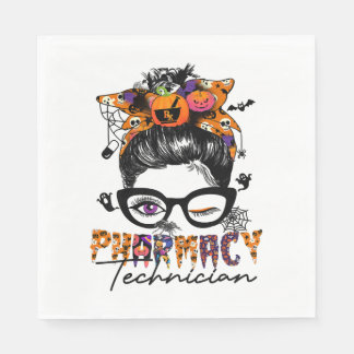 Messy Bun Pharmacy Technician Halloween fest Pappersservett