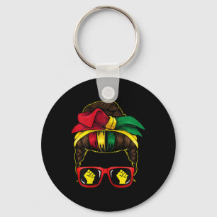 Messy Bun Power Fist Junetelfte Melanin African Am Nyckelring