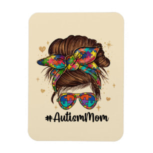 Messy Bun Proud Autism Mamma Magnet