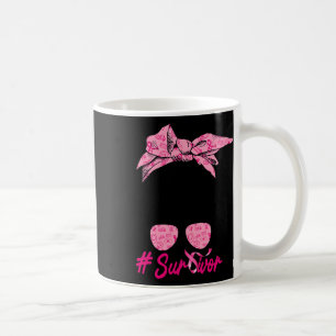 Messy Bun Rosa Breast Cancer Awareness Kaffemugg