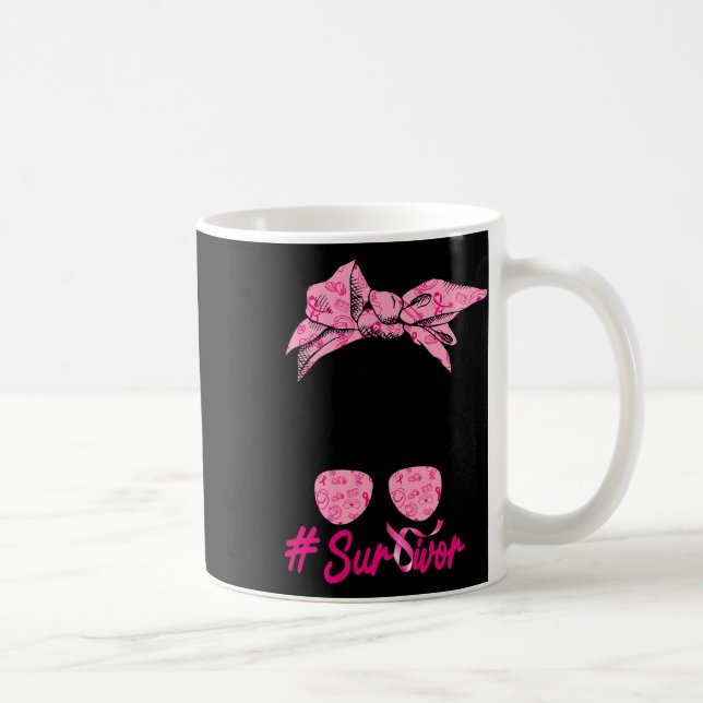 Messy Bun Rosa Breast Cancer Awareness Kaffemugg (Höger)