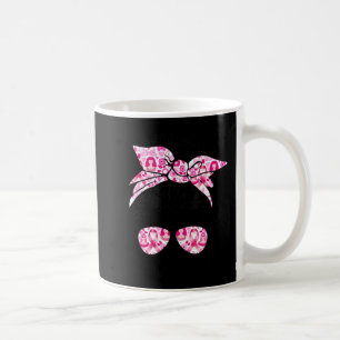 Messy Bun Rosa Warrior Support Squad Breast Cancer Kaffemugg