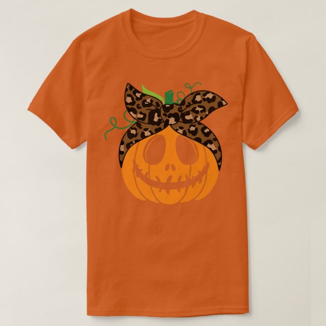 Messy Bun Scary squash Carved Pumpkin Ansikte Hall T Shirt (Design framsida)