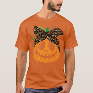 Messy Bun Scary squash Carved Pumpkin Ansikte Hall T Shirt