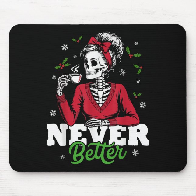 Messy Bun Skeleton Santa Coffee Xmas Funny Women S Musmatta (Framsidan)