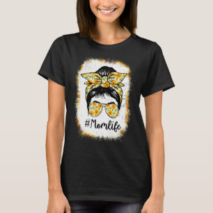 Messy Bun Solros Mamma Life Mors dag Mammor T Shirt