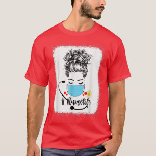 Messy Bun Spooky Cna Auktoriserad Nursing Assistan T Shirt