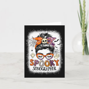 Messy Bun Spooky Sonographer Roligt Halloween Cost Kort