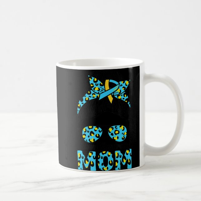 Messy Bun Sunglass Leopard Down Syndrome Awareness Kaffemugg (Höger)