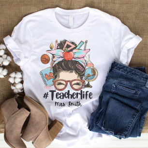 Messy Bun Teacher Life TShirt T Shirt