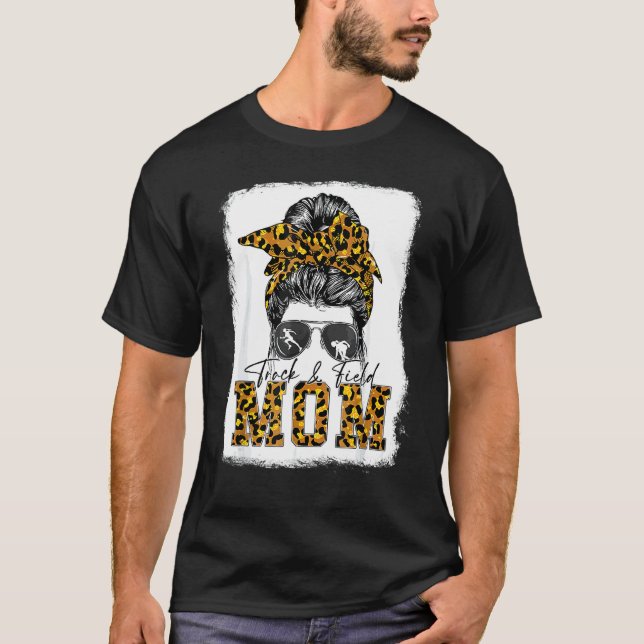 Messy Bun Track Fält Mamma Running Springer Mor T Shirt (Framsida)