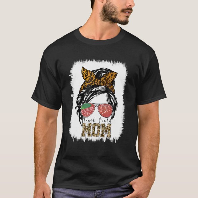 Messy Bun Track Fält Mamma som kör Älskare Springe T Shirt (Framsida)