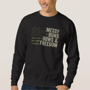 Messy Buns Bows Freedom Womens Archery Bow Hunting Lång Ärmad Tröja
