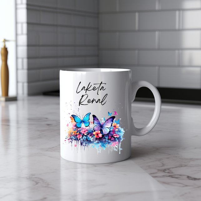 Messy Butterfly Watercolor Mugg (Skapare uppladdad)