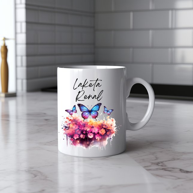Messy Butterfly Watercolor Mugg (Skapare uppladdad)