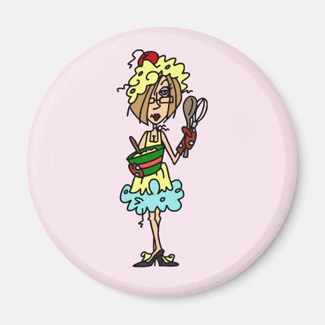 Messy Cook T-shirts och presenter Magnet (Framsidan)