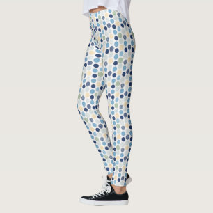 Messy för blåa Gröntar med trycksatta punkter Leggings