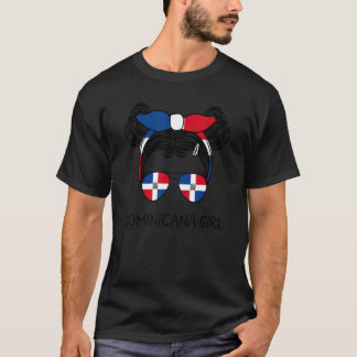 Messy Hair Dominicana Girl Dominican Pride Women L T Shirt